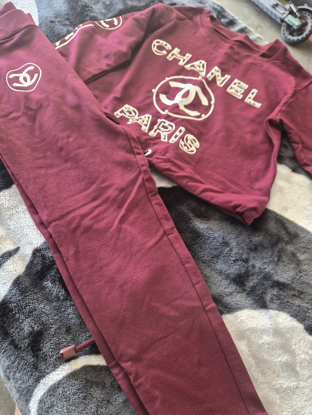 Burgundy Logo Sweatshirt and Joggers Set